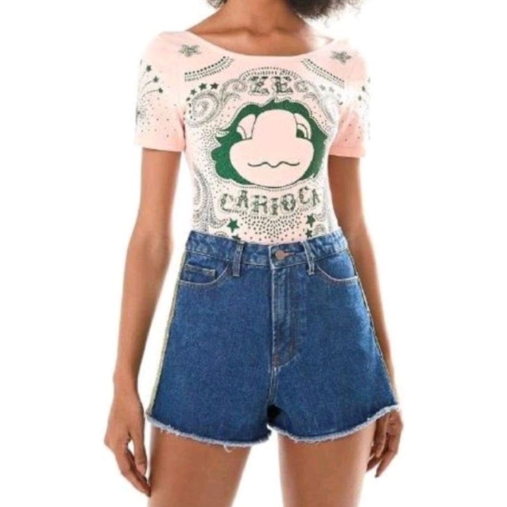 Farm Rio Disney Zé Carioca Pink Bodysuit Medium - Picture 10 of 10